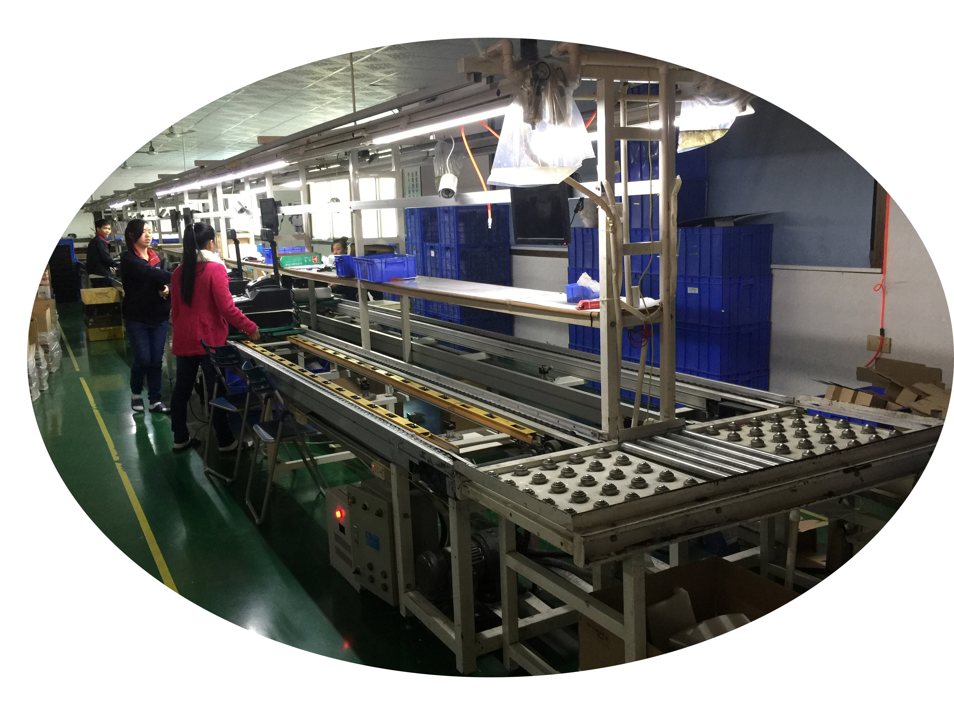 收银机组装 倍速链线